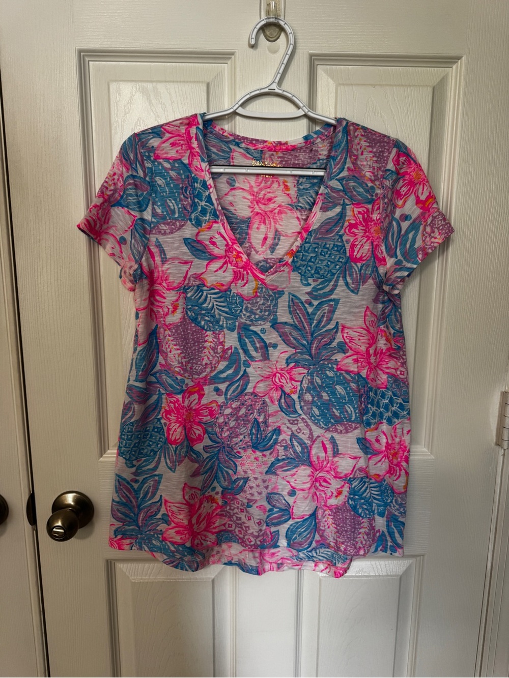Lilly Pulitzer Etta V-neck Top Sz Small